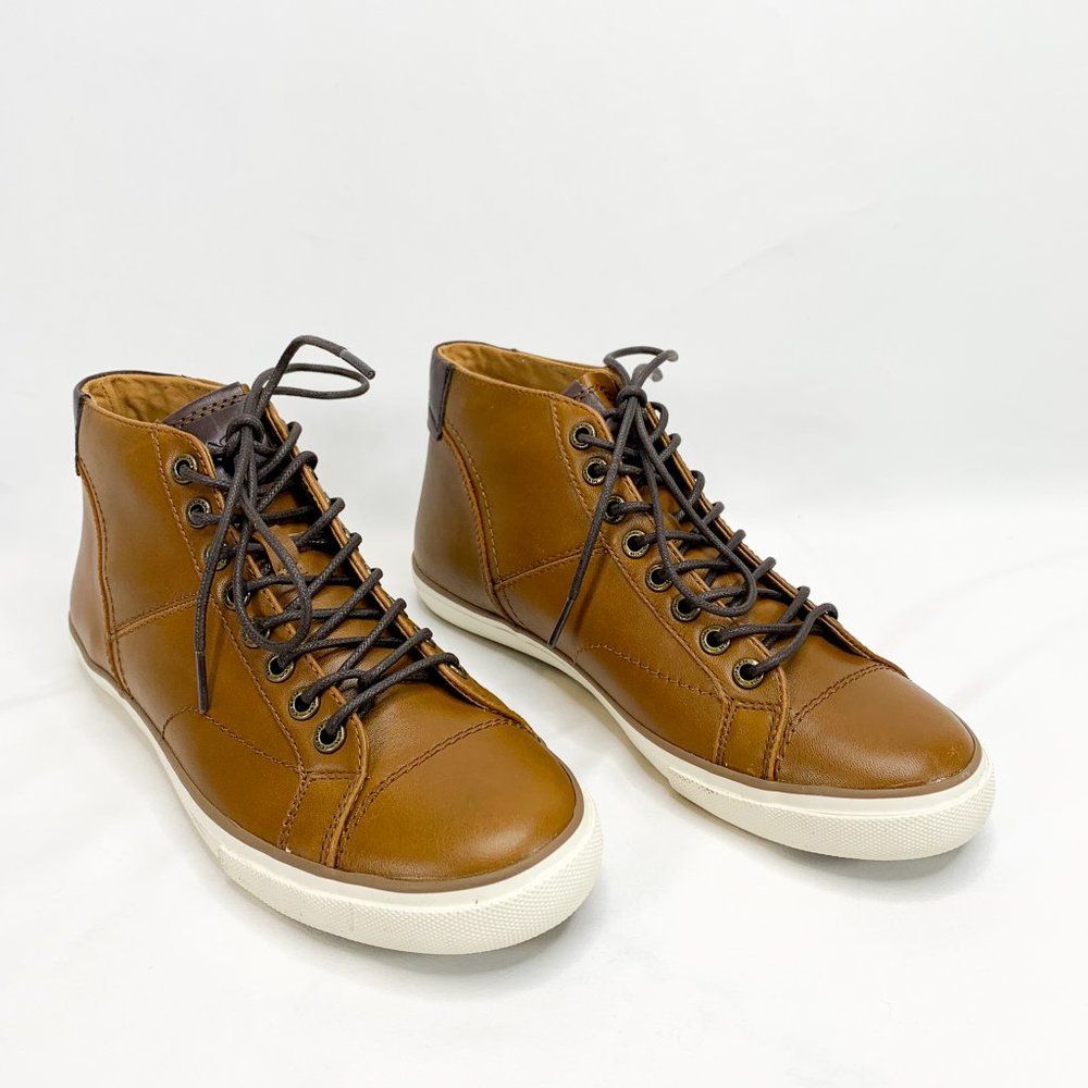 COACH Pete Soft Port Leather Sneaker 7.5 M Brown - Picture 2 of 8